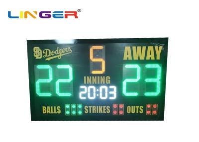 China Waterproof Cabinet Led Baseball Scoreboard With Club Logo for sale