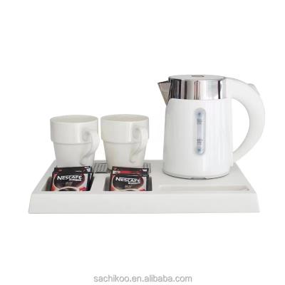 China 360 Degree Base Hotel Home Hospitality Rotating Tray With Electric Kettle Hotel Kettle Tray Set for sale