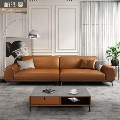 China Best Selling Top Layer Living Room Sofa Set Home Modern Simple Nordic Cowhide Leather Modular Small Napa Sofa Set Leather Furniture for sale