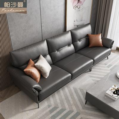 China Bestselling Modular Sofa Top Layer Leather Cowhide For Living Room Modern Home 3 Seater Furniture Nordic Italian Used Sofa Set for sale