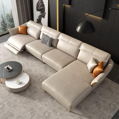 China Modular Functional Electric Luxury Italian Hi-tech Home Furniture Corner Furniture Set Bestselling Sofa Set L-Shaped Sofa Set for sale