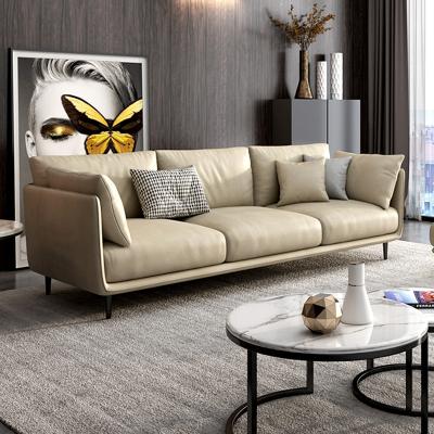 China Modular hot sale genuine leather sofas set for home living room 3 seater modern single sofa Nordic top layer cowhide furniture for sale