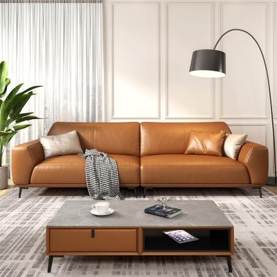 China Modular Hot Selling Leather Sofa Set Top Nordic Simple Modern Luxury Cowhide Home Living Room Couches Italian Leather Sofa for sale