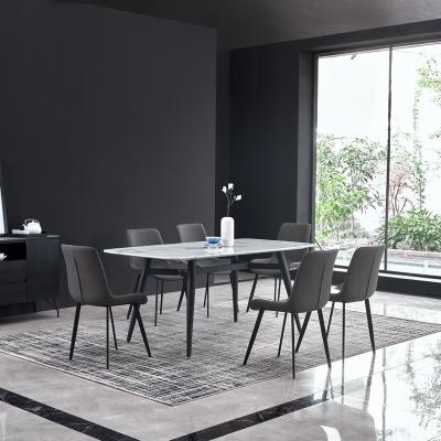 China (Other) Wholesale Adjustable Marble Dining Table Set Home Nordic Modern Dining Table Set Combination Single Italian Dining Table Set 6 Seater for sale