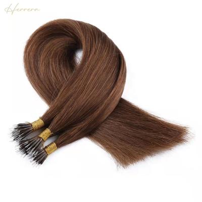 China Wholesale Cheap Factory Price Free Micro Ring European Russian Remy Human Hair Unprocessed Shedding Silky Straight Wave Nano Extensions Double Pulled for sale