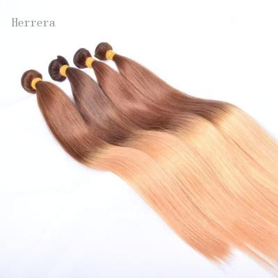 China Herrera Luxury Straight Natural Remy Hand Tied Hair Extension Double Drawn Weft Virgin Cuticle Weft,Natural Straight Hair Colored Bundles for sale