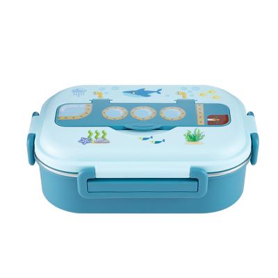 China Best Selling Lunch Box Bento Plastic 3 Compartment Stainless Steel Container Viable School Kinder Child Cute Amazon Kawaii Lunch Box for sale