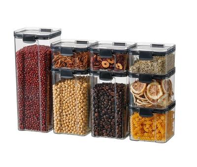 China Kitchen Sustainable Organizer Amazon Pantry Fridge Organizer Airtight Plastic Food Jars Set With Lid Air Tight Food Storage Containers for sale