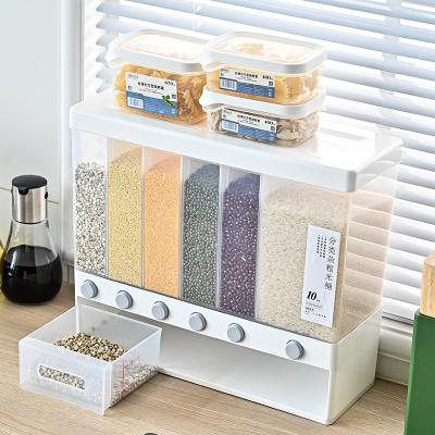 China Plastic Dry Freshness Preservation Table Food Cereal Rice Dispenser Grain Rice Bucket Storage Vat Container for sale