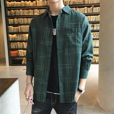 China Factory 2021Shirt Wholesale Custom Wholesale Formal Breathable Cotton Long Sleeve Plaid Flannel Shirt Men 100% Shirts Men for sale