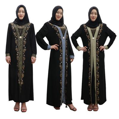 China Long Dress Women Casual Daily Casual Formal Kaftan Abaya in Rhinestone Muslim Long Dress Arabic Ladies Dress for sale