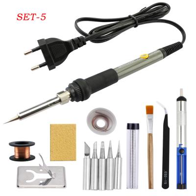 China Building Material Shops 60W Electric Welding Iron Temperature Adjustable 220V/110V Iron Rework Station Desoldering Repair Welding Accessories for sale