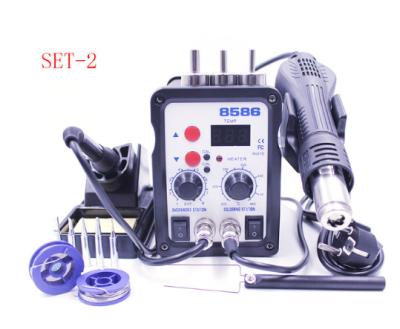 China Machinery repair shops 2 in 1 SMD rework soldering station 220V/110V 700W air gun soldering hot iron for soldering repair with free gift tools for sale