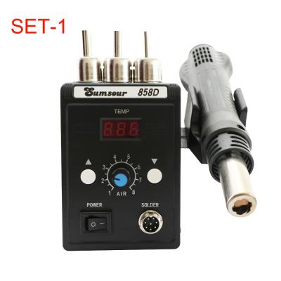 China Sumsour 858D Soldering Station 700W 110V/220V Digital BGA SMD Hot Air Heat Gun Solder Rework Soldering Desoldering Repair Tools 858D for sale