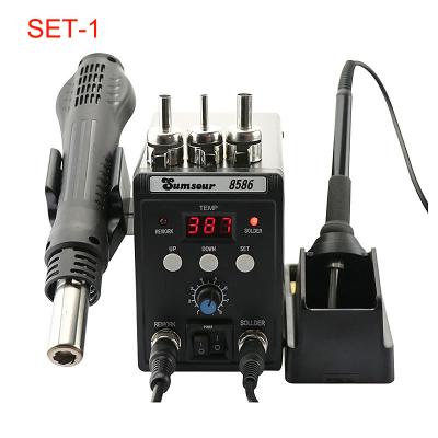 China SMD BGA/220V 760W ESD Rework Desoldering Soldering 110V 8586 Ref Iron Hot Air Heat Gun For Repair Soldering Tool Kit 8586 for sale