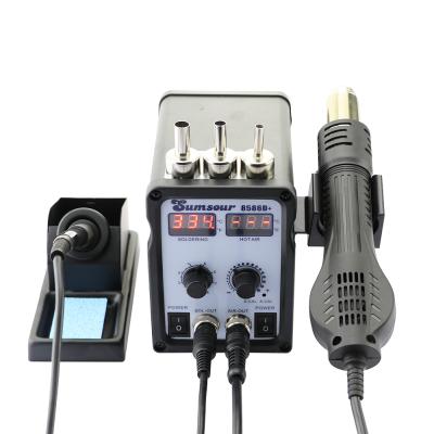 China Hotels Soldering Station 8586D+ Air Gun Hot Soldering Iron 2 in 1 Digital Display Adjustable Temperature Desoldering Repair Welding Tools for sale