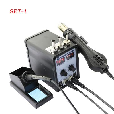 China New 8586D+ Dual Digital Display Hotels Temperature Adjustable Electric Welding Iron Pneumatic Gun Hot Soldering Tool Kit for sale