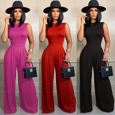 China Summer Sleeveless 2 Piece Wide Leg Pants Sets Two Piece Set Women's Clothing Jumpsuit YD328 QUICK DRY for sale