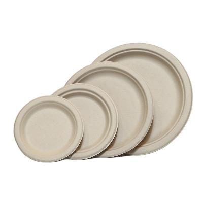 China Biodegradable bagasse biodegradable eco-friendly dish sugarcane tableware disposable paper plate for sale