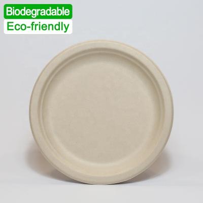 China Round Bagasse Biodegradable Products Sugarcane Pulp Compostable Dinner Plates 100% Eco-Friendly Biodegradable Disposable Tableware for sale