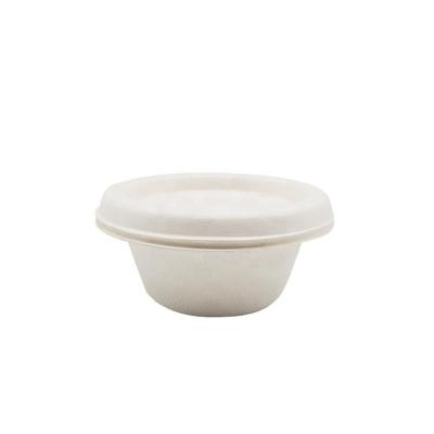 China 2 oz Bagasse Sauce Container Biodegradable Disposable Sugar Cane Cup With Lid for sale