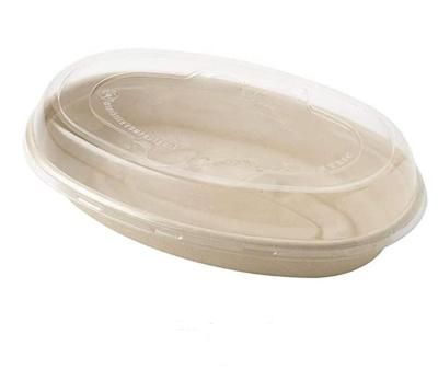 China Traditional 32Oz Bagasse Oval Bowl Round Heavy Duty Natural Bagasse Fiber Disposable 100% Natural Eco-Friendly Bowls for sale