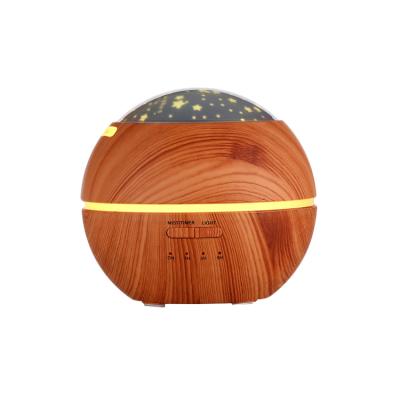 China Hotel Factory Direct 2021 Ultrasonic Light and Shade Essential Oil Diffuser Wood Grain Humidifier for sale