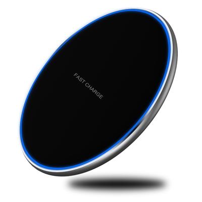 China Hot Sale Round 15W Universal Metal Wireless Car Mobile Phone Wireless Adapter Fast Charging Wireless Charger for sale