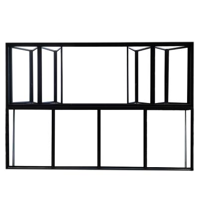 China Screen Folding Exquisite Modern Aluminum Alloy Windows Design Left And Right Folding Windows With Flat for sale