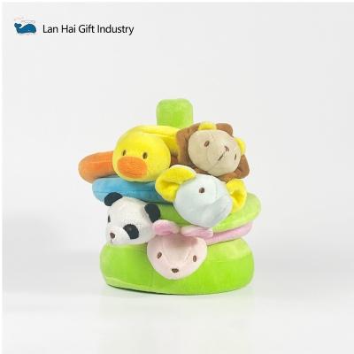 China Soft Children's Ring Educational Animal Column Toys Environmental Protection Education Educational Toys Colorful Plush Toys for sale