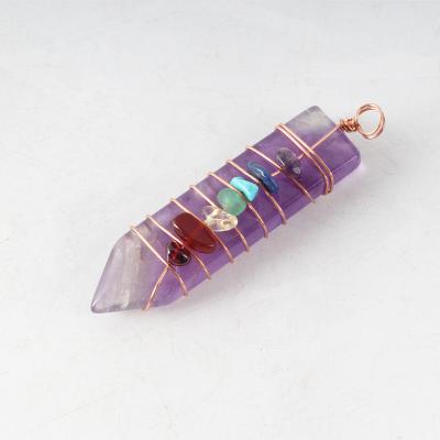 China China Necklace Accessories Gemstone Crystal Arrow Shape Seven Chakra Crystal Stone Chakra Pendant For Necklace for sale