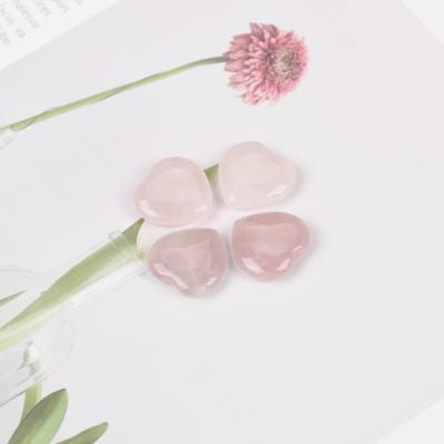 China China wholesale natural rose rose quartzcrystal hearts 20 mm crystal heart for diy making necklace for sale