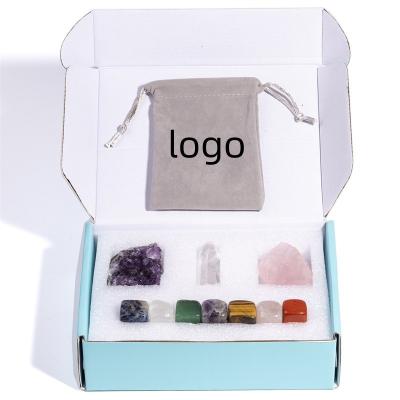 China China Chakra Crystals Item and Healing Kit Seven Cube Stones Chakra Set of Stone Collection Healing Crystals for sale