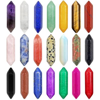 China China Wholesale Tiny Column Small Double Hexagonal Headed Stone Crystal Quart Double Point Quartz Crystal Stone Point For Natural for sale