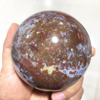 China China natural crystal ball polished ocean pink jasper sphere crystal ball for decoration for sale