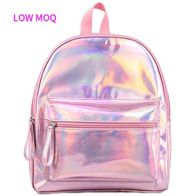 China Wholesale Holographic Waterproof Leather Casual Daypack PU Laser Bag Trend Mini Girls Backpack Travel Raincoat For School Children Kids for sale