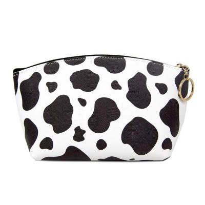 China Fashion Women Portable Small Travel Organizer Cow Clutch Pouch Cosmetic Bag for sale