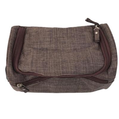 China Wholesale Eco-Friendly Vintage Style Hanging Durable Large Size Travel Organizer Canvas Mesh Pocket Toiletry Kits With Hook For Men for sale