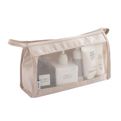 China Factory wholesale fashion BSCI portable wash pouch travel mesh nylon see through design cosmetic bags private logo women makeup kits for sale