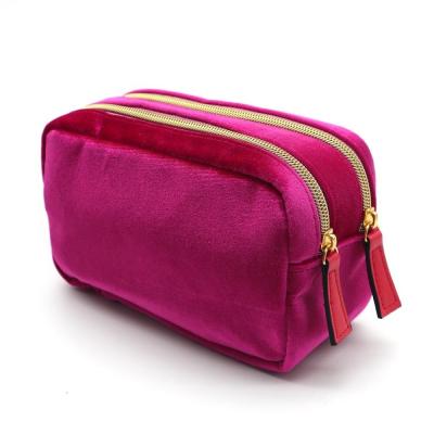 China Storage bag. High Quality Cosmetic Organizer Accept Customized Logo Zipper Open Storage Bag Elegant Velvet Bag Wholesale. 25-30 days 5-7 days for sale