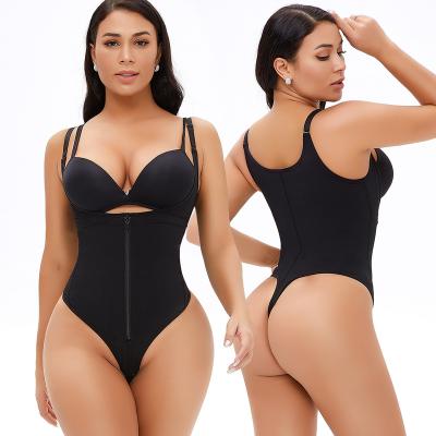 China Amazon Hot Selling Antibacterial Women's Bust Sleeves Shapewear Thong Long Waist Ladies Jumpsuits Open Tummy High Control for sale