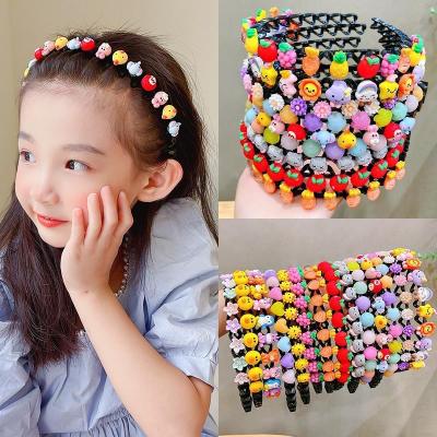 China Hair Accessories Fashion Cute Girls Hair Band Cute Cartoon Resin Headband For Kids for sale