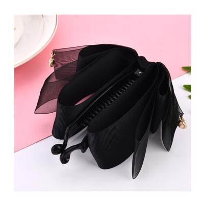 China Hair accessories bow vertical female hair clip hairpin Korea vintage plastic hair pin for sale