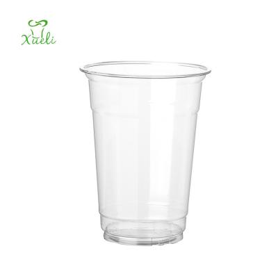 China Non Puddle Printing Plastic Logo Cold Drinking Clear Pet Cup 8Oz 9Oz 10Oz 12Oz 20Oz 24Oz 16Oz Take Away Cups With Dome Lids for sale