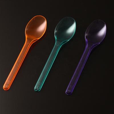 China High Quality Eco-friendly Clear Plastic Spoon Ice Cream Gelato Spoon Party Disposable Colored Wedding Disposable Plastic Spoon for sale