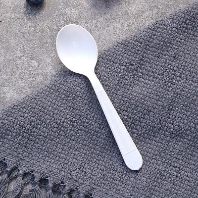 China Factory price disposable pp utensils plastic soup spoon in clear white black color for sale