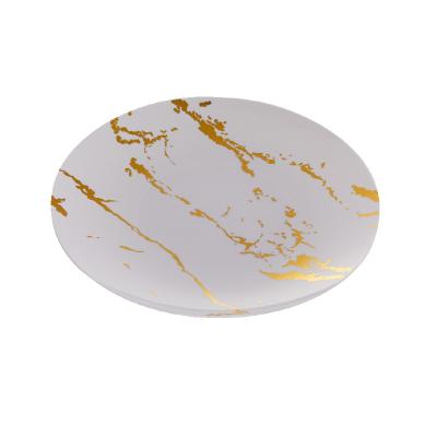 China Eco-friendly Disposable Hot Stamping Hot Selling Reusable Ware Marble Plastic Dishes for sale