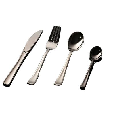 China Gold Forks 2021 New Arrivals High Quality Stylish Gold Plastic Disposable Gadgets Eco-Friendly Cutlery For Catering Event for sale