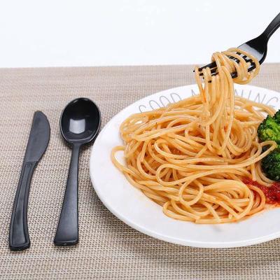 China Eco-friendly Plastic Kitchen Knife Set PS Knife Fork Spoon Plastic Disposable Cutlery Set Knife Kitchen Set for sale