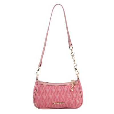 China Fashionable Ladies PU Leather Single Shoulder Bag With Long Shoulder Belt for sale